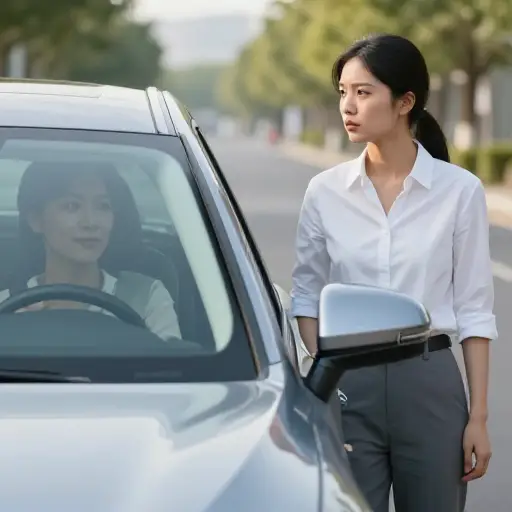 她忍不住嫉妒朋友的新车。