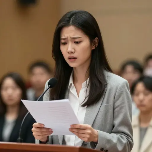 尽管做了准备，一阵明显的颤抖让她的声音在整个演讲过程中都颤巍巍的。