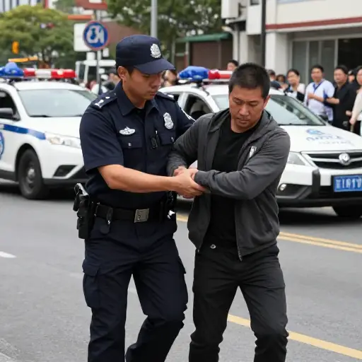 在短暂追捕后，警察逮捕了嫌疑人。