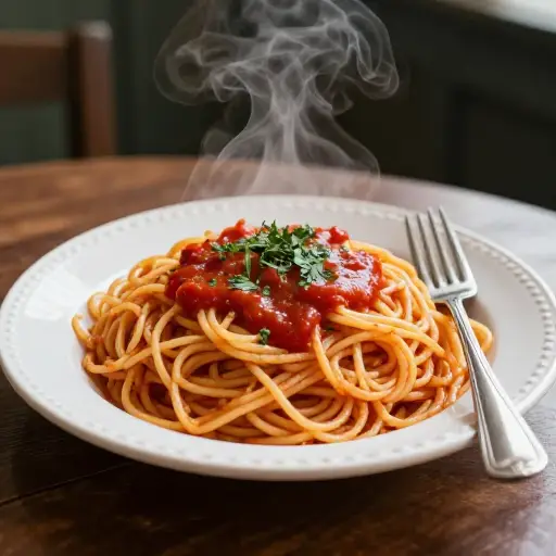 我最喜欢的食物是意大利面。