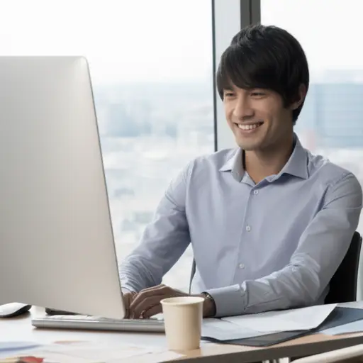 他对新工作的表现感到非常满意。