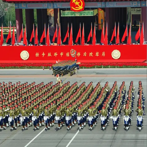 每年国庆节，军队都会举行一场壮观的军乐表演，包括鼓乐和列队行进。