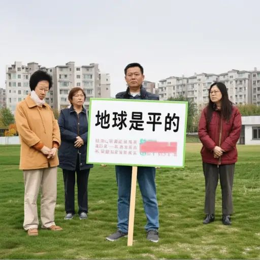 邻居们都认为他是个怪人，因为他坚信地球是平的。