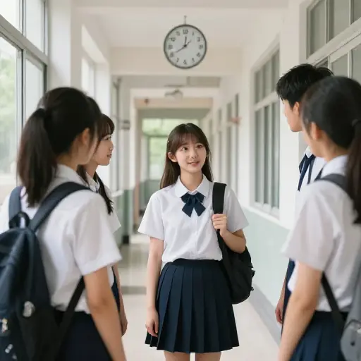 她跟同学们说考试推迟了。