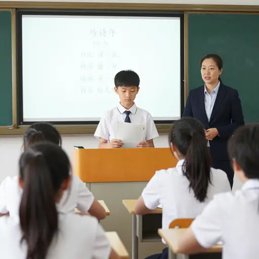 我不得不为学校背诵一首诗。