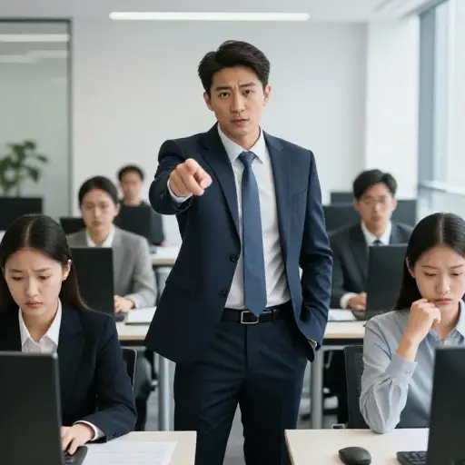 他颐指气使地使唤所有人，好像自己是老板一样。