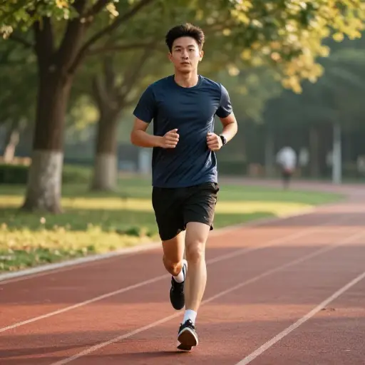 我每天跑步一英里来保持健康。
