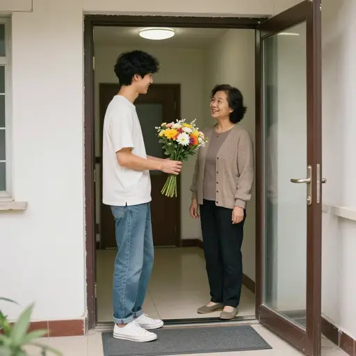 他隔周给严厉的房东送花和手写便条以示讨好，竟成功说服她续签了租约。