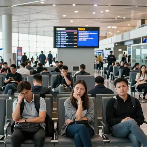 许多航空旅客因罢工而面临漫长的延误。