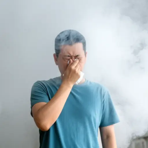 我无法忍受房间里的烟味。