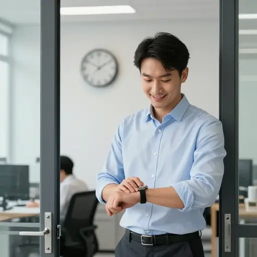 我改过自新，开始准时上班。