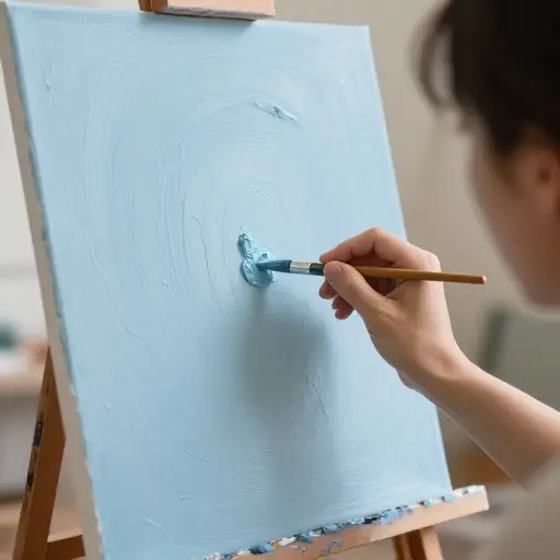 画家用一丝淡淡的蓝色来营造宁静的效果。