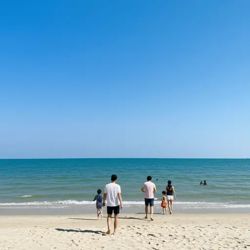 我们全家人都爱去海边度假。