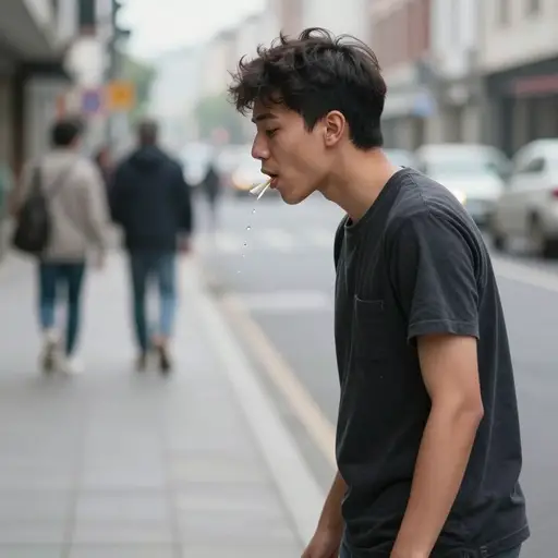 我不喜欢看到人们在公共场合吐痰。