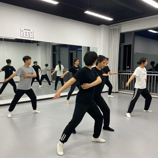 舞蹈队每晚为比赛排练。