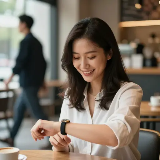 他们迟到了一个小时，而她似乎一点也不在意。