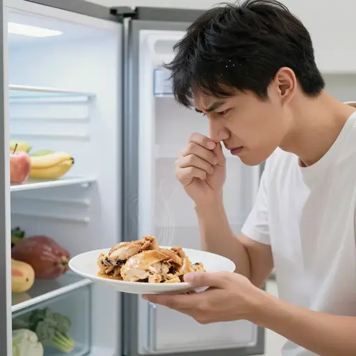 冰箱里的鸡肉闻起来坏了。