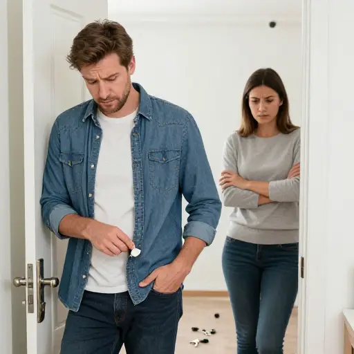 他老是丢钥匙，这让他妻子非常恼火。