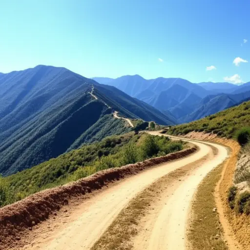 这条小路在山脚下蜿蜒转向北方。