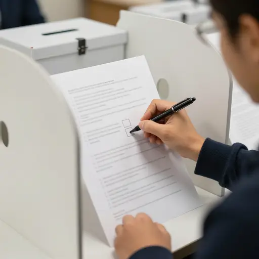 每个选民都会收到一张选票来标记他们对总统的选择。