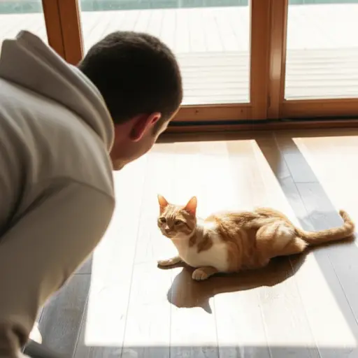 他对猫的恐惧毫无道理，猫其实很温顺。