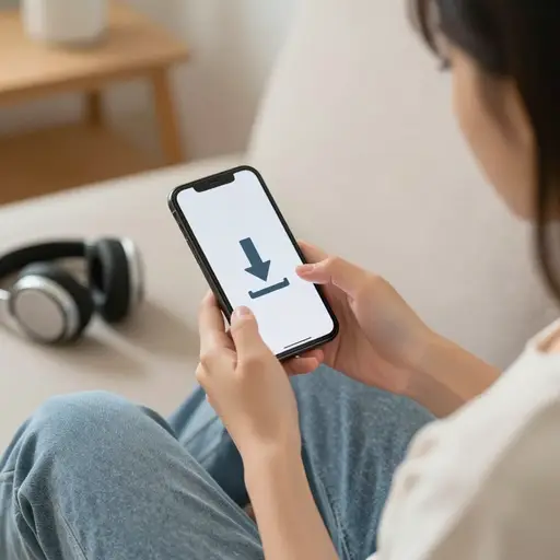 她想下载一些歌曲到她的手机上。