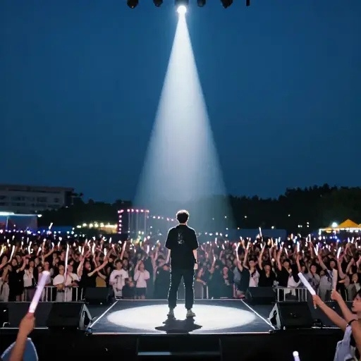这位歌手在音乐节上首次登上聚光灯，一夜成名。