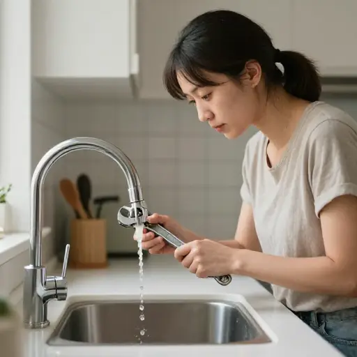 她决定自己动手修理，而不是叫修理工。