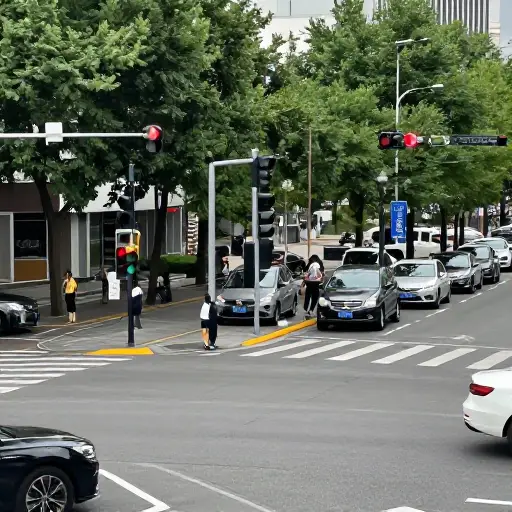 这个路口有红绿灯。