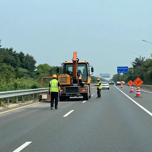 修复工作正在高速公路南行车道上进行，并将持续到六月。