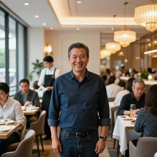 他在餐饮业发家致富。