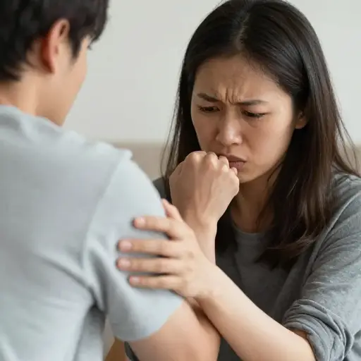 她紧紧抓住了我的手臂。