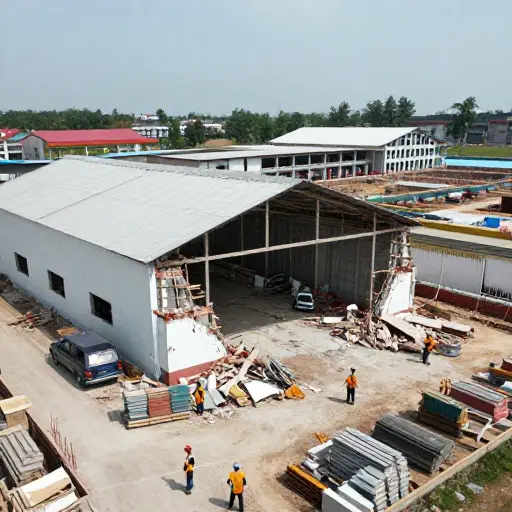 他们拆除了仓库以建造一家新超市。