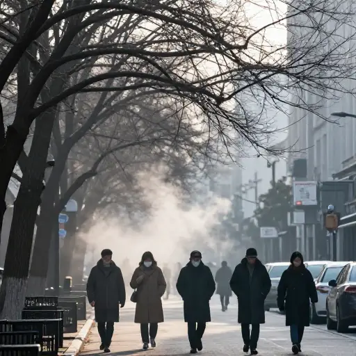 清晨凛冽的风带来刺骨的寒意。