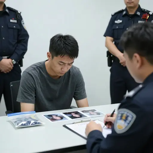 面对压倒性的证据，嫌疑人最终选择了屈服。