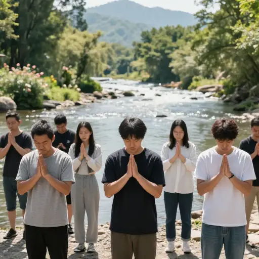 他们举行仪式为这条河流祈福。