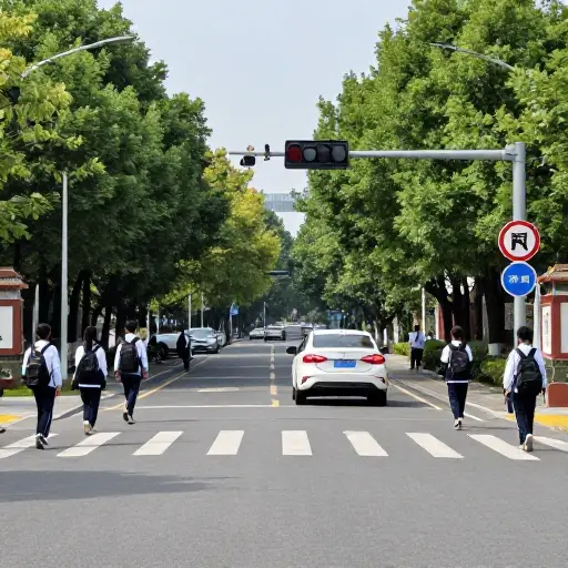 司机在学校区域必须减速。