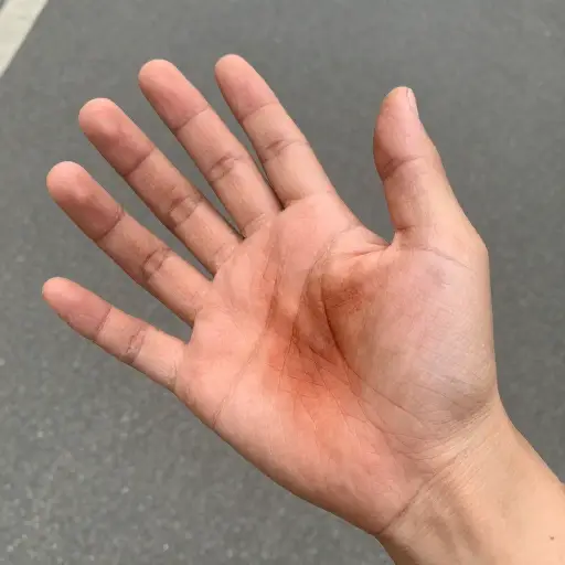 我烫伤了手。
