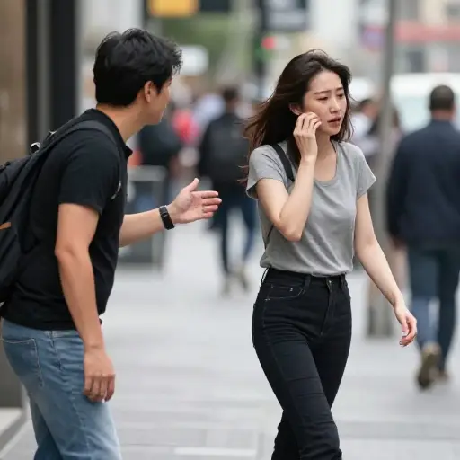 他问她为什么开会迟到了。