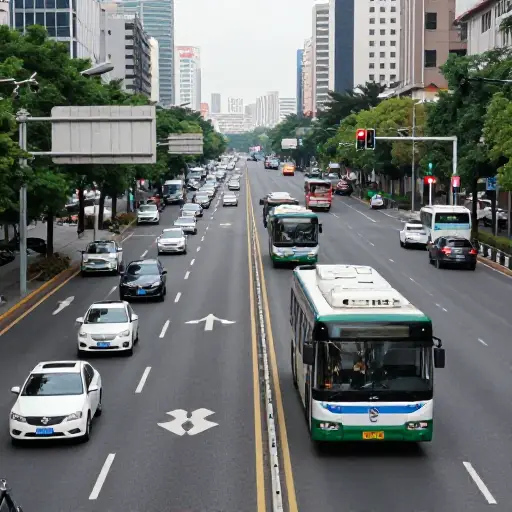 在一些城市，公交车被允许在高峰时段使用一条额外的车道。