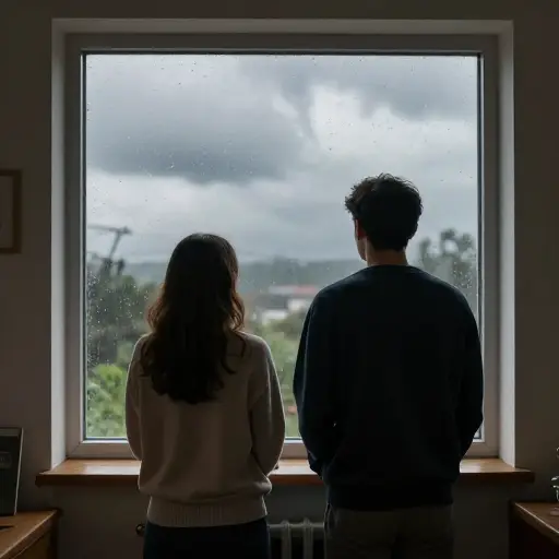 可能会下雨。如果是这样，我们就待在室内。