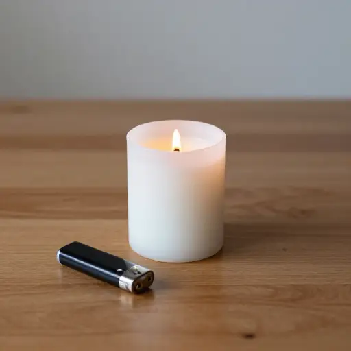 请点亮桌上的蜡烛。