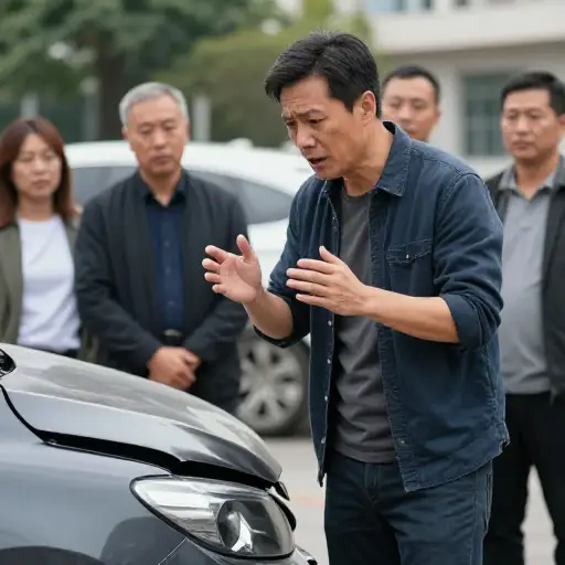 事故后，他受到惊吓但依然能清晰解释发生了什么。