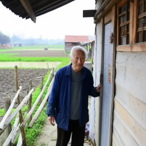 “好的，我马上就来，”老人用浓重的乡村口音答道。