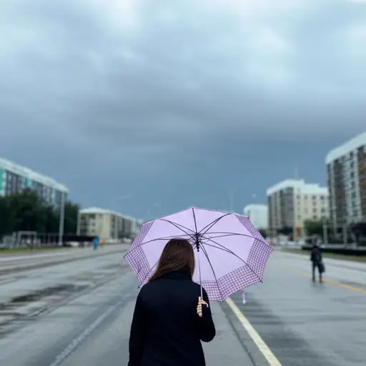 她确定明天会下雨，所以带了伞。