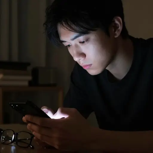 过度使用手机会对你的视力造成损害。