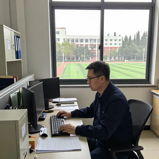 他在一所学校担任行政人员。