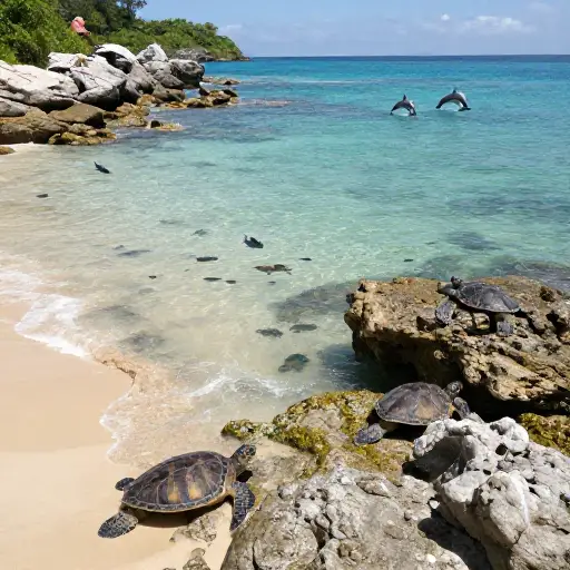 大陆多变的海岸为各种鱼类、海洋哺乳动物或爬行动物提供了极好的保护。
