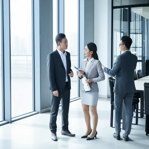 经理安排他的助手护送客户去会议室。