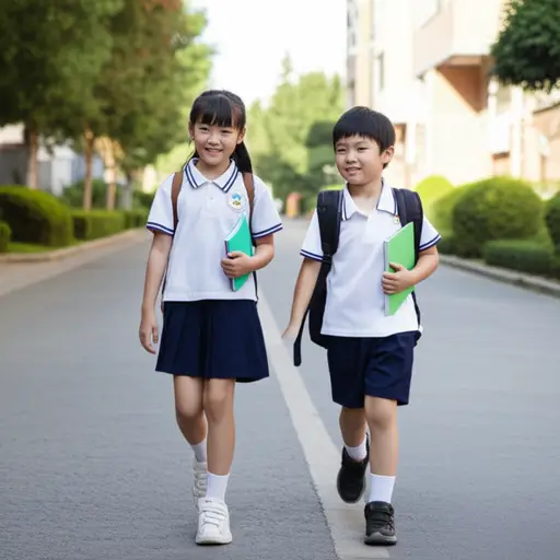 我和我的同学一起走路回家。